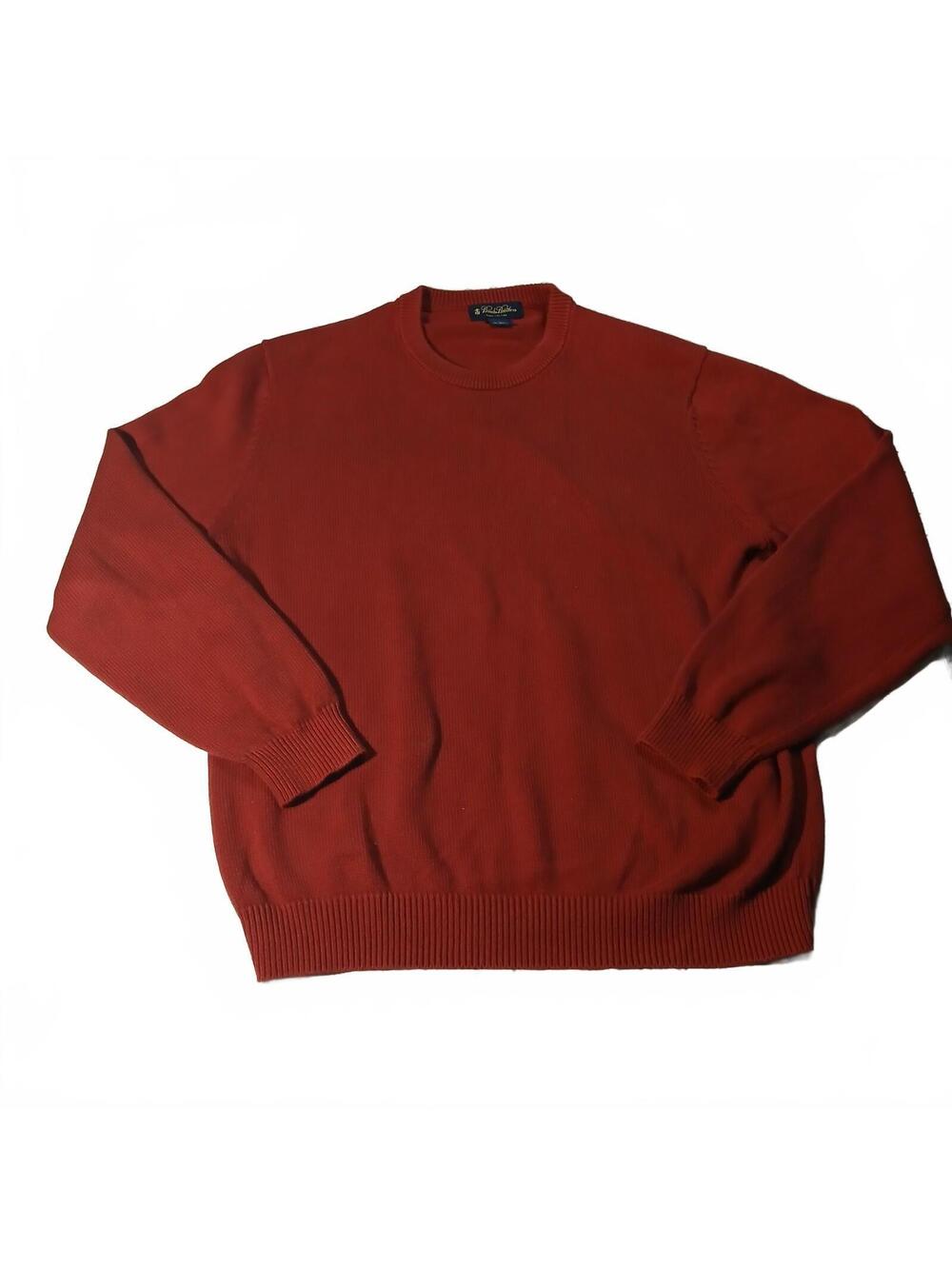 Vintage Brooks Brothers Red Pima Cotton Sweater Mens Medium Crewneck Pullover